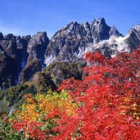 紅葉と剱岳 八ツ峰 | 信州の風景専用ストックフォト・写真集